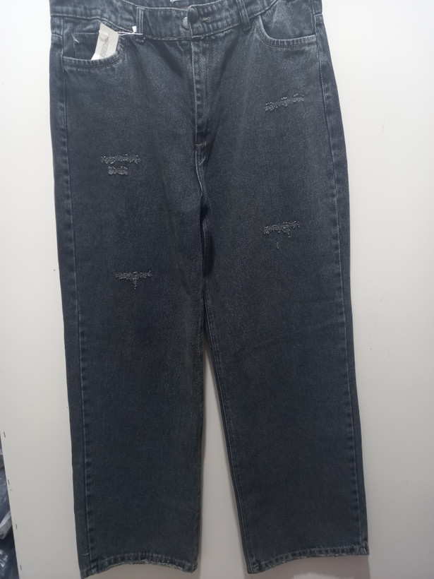 شلوار جین نیم بگ زنانه ZARA | کد BSA-002 | رنگ طوسی تینت فسفری