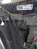 شلوار جین نیم بگ زنانه ZARA | کد BSA-002 | رنگ طوسی تینت فسفری